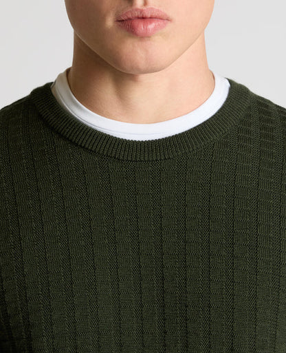ID25573-Remus Green Waffle Knitwear
