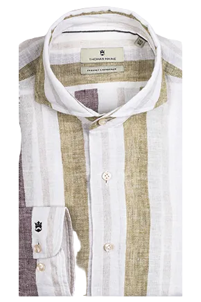 ID24462-Thomas Maine Stripe Linen Shirt