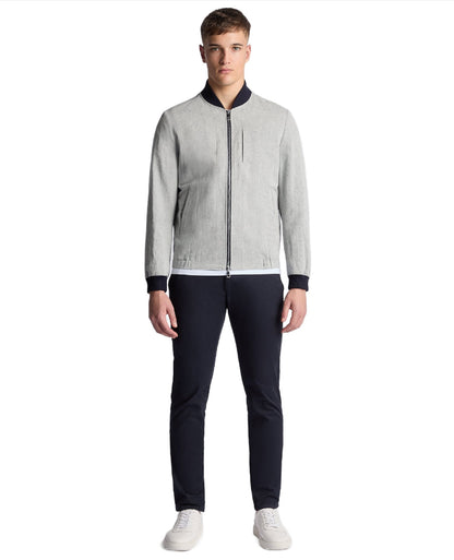ID24428-Remus Grey Linen Bomber Jacket