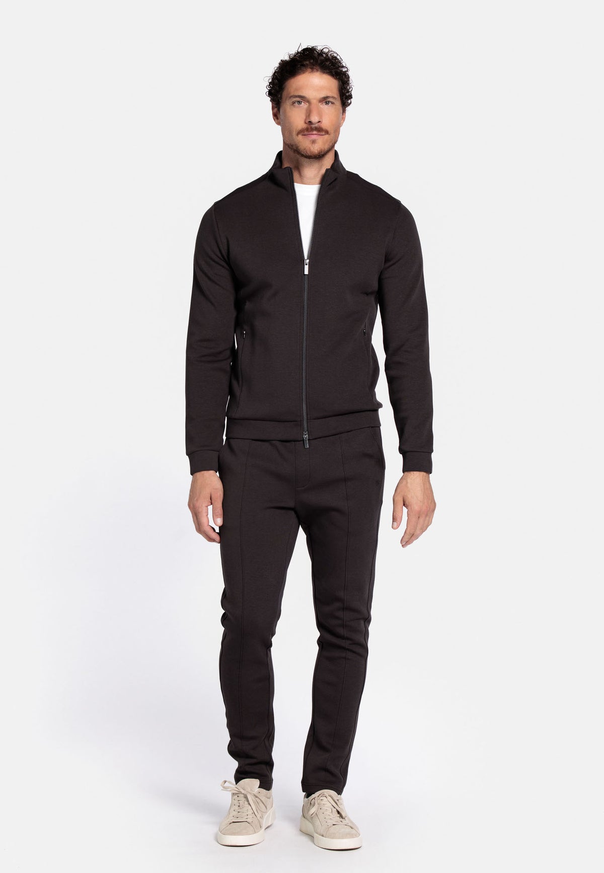 ID25592-Thomas Maine Brown Full Zip Sweatshirt