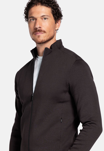 ID25592-Thomas Maine Brown Full Zip Sweatshirt