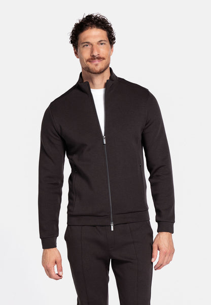 ID25592-Thomas Maine Brown Full Zip Sweatshirt