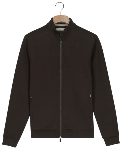 ID25592-Thomas Maine Brown Full Zip Sweatshirt