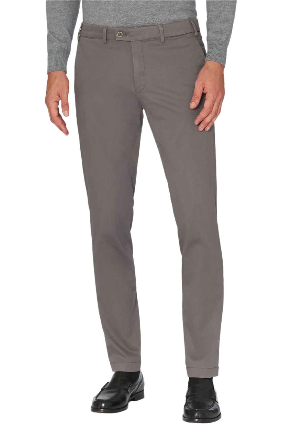 ID24786-Hiltl- Grey Tricotine Cotton Trouser
