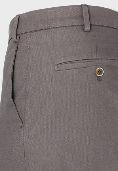 ID24786-Hiltl- Grey Tricotine Cotton Trouser