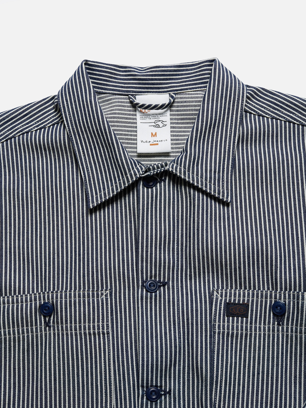 ID70558 Nudie Vincent Hickory Stripe Overshirt