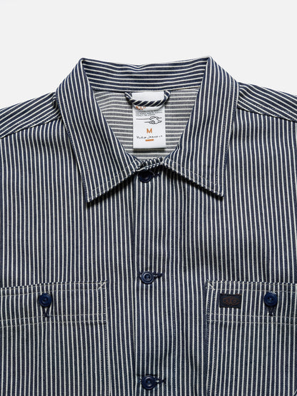 ID70558 Nudie Vincent Hickory Stripe Overshirt