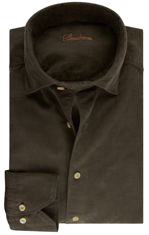ID25768-Stenstoms Brown Washed Cord Shirt
