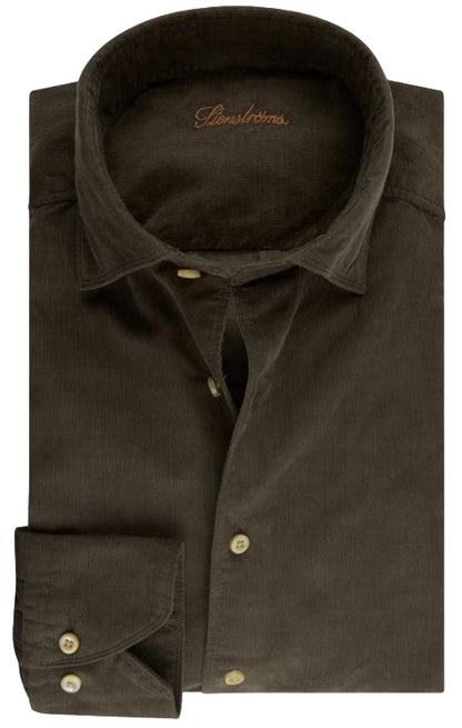 ID25768-Stenstoms Brown Washed Cord Shirt