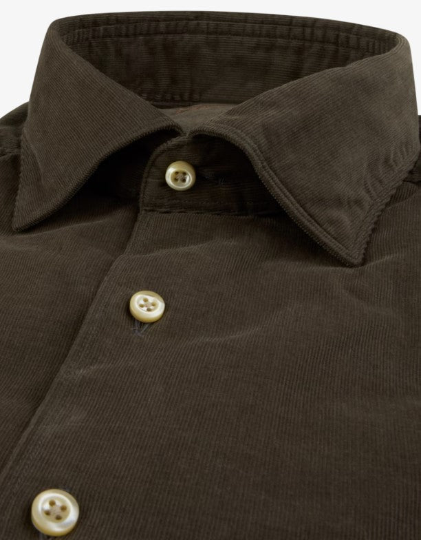 ID25768-Stenstoms Brown Washed Cord Shirt