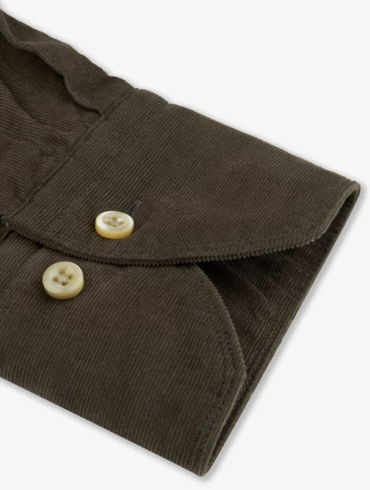 ID25768-Stenstoms Brown Washed Cord Shirt