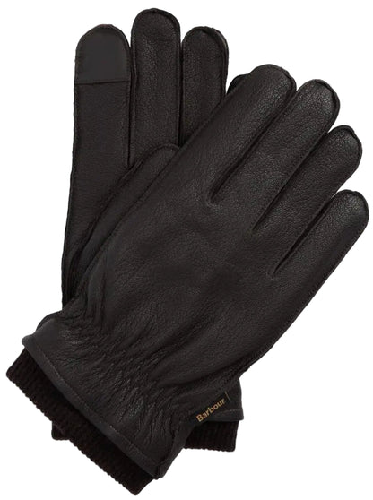 ID25705-Barbour Brown Highfield Leather Gloves