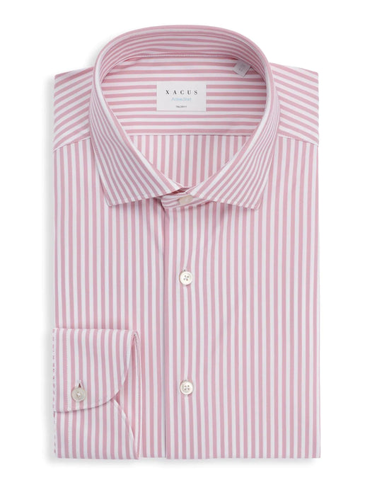 ID24123-Xacus "Active" Pink Stripe Shirt