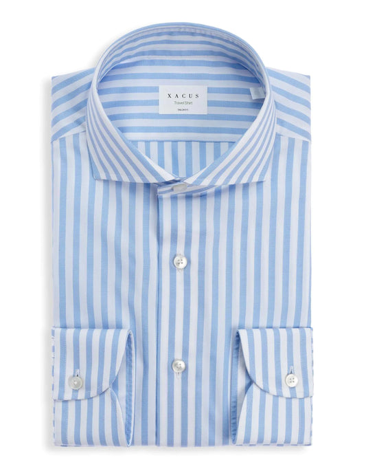 ID24137-Xacus Sky Bengal Broad Stripe Shirt