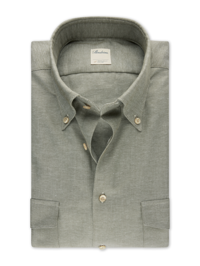 ID24336-Stenstroms Green Military Pocket Shirt