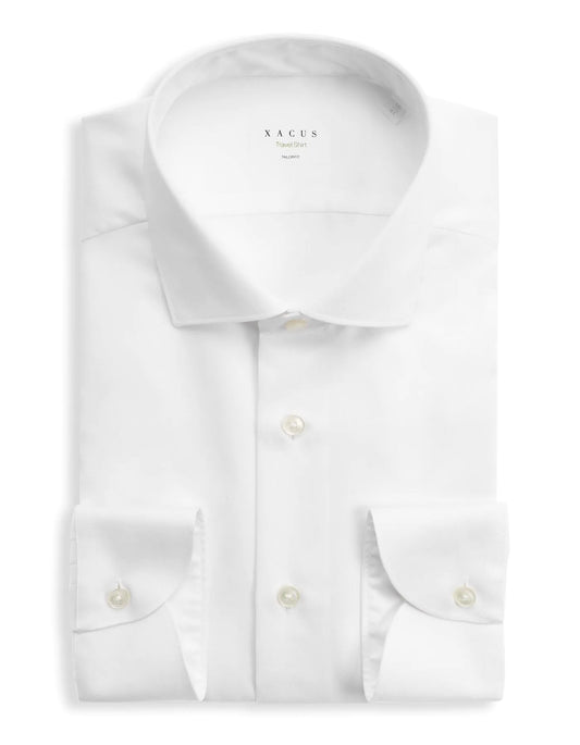 ID25246-Xacus White Tailor Fit Travel Shirt