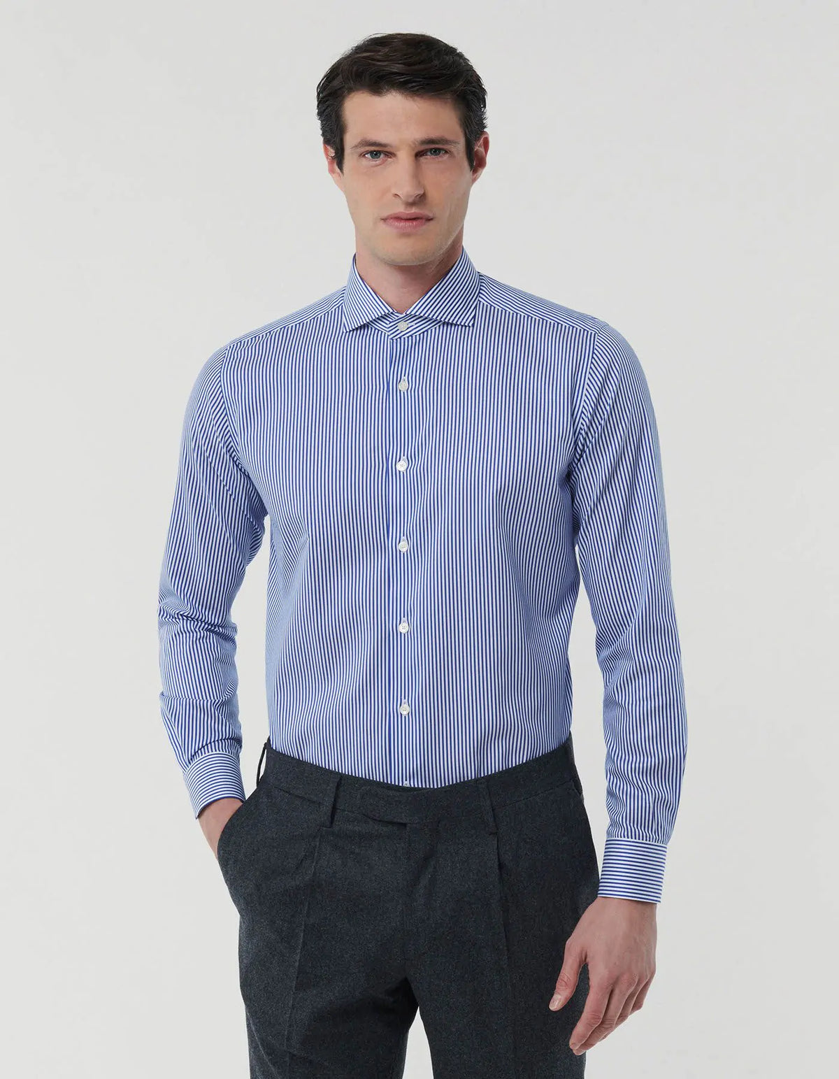 ID25247-Xacus Navy Stripe Travel Shirt