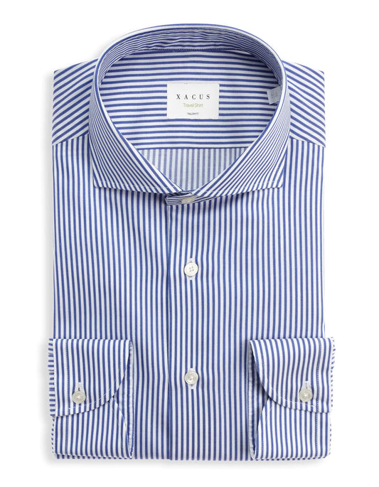 ID25247-Xacus Navy Stripe Travel Shirt