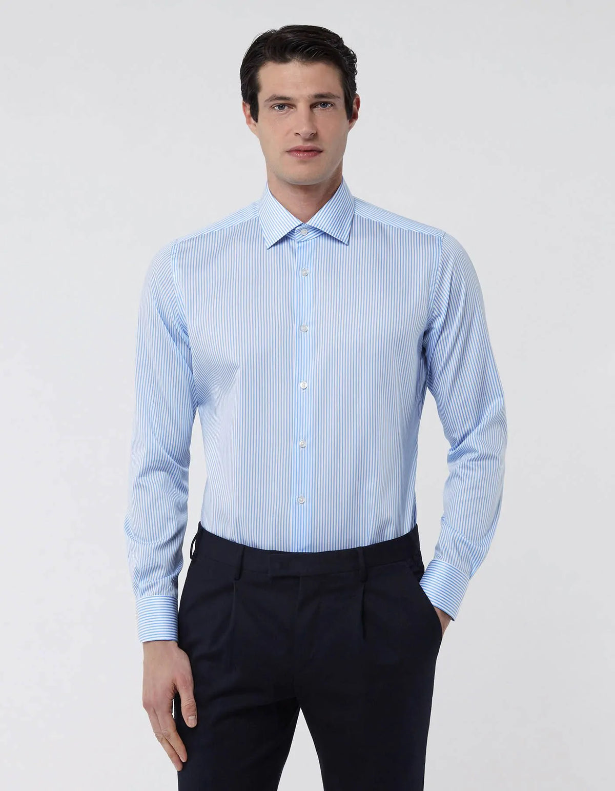 ID25248-Xacus  Sky Stripe Travel Shirt