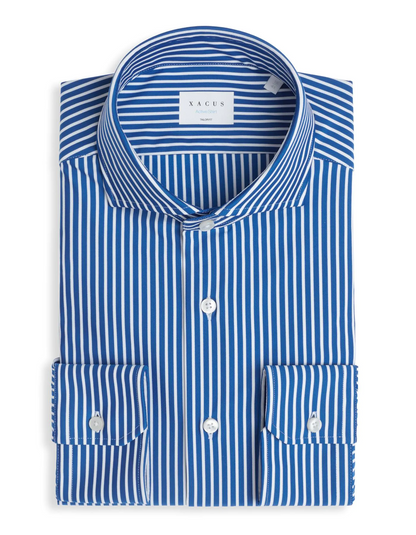 ID25256-Xacus Active Stretch Royal Stripe Shirt