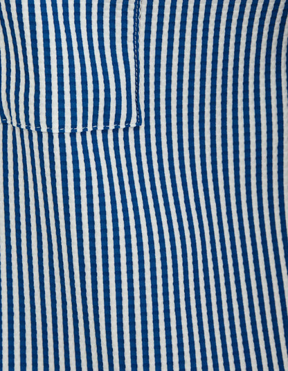ID25262-Xacus S/S Blue Stripe Seersucker Shirt