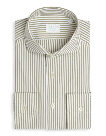 ID25263-Xacus Cofee Stripe Active Shirt