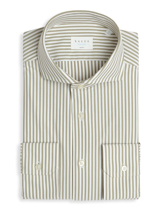 ID25263-Xacus Cofee Stripe Active Shirt