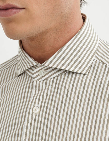 ID25263-Xacus Cofee Stripe Active Shirt