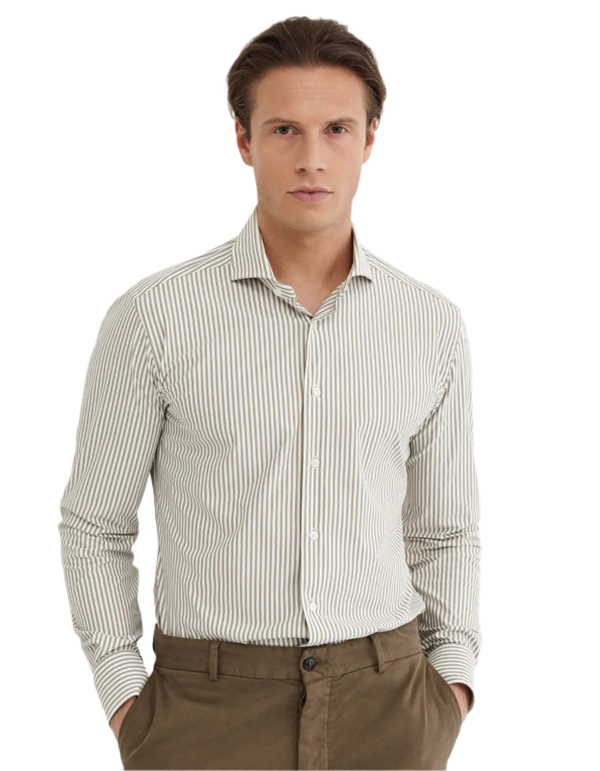 ID25263-Xacus Cofee Stripe Active Shirt
