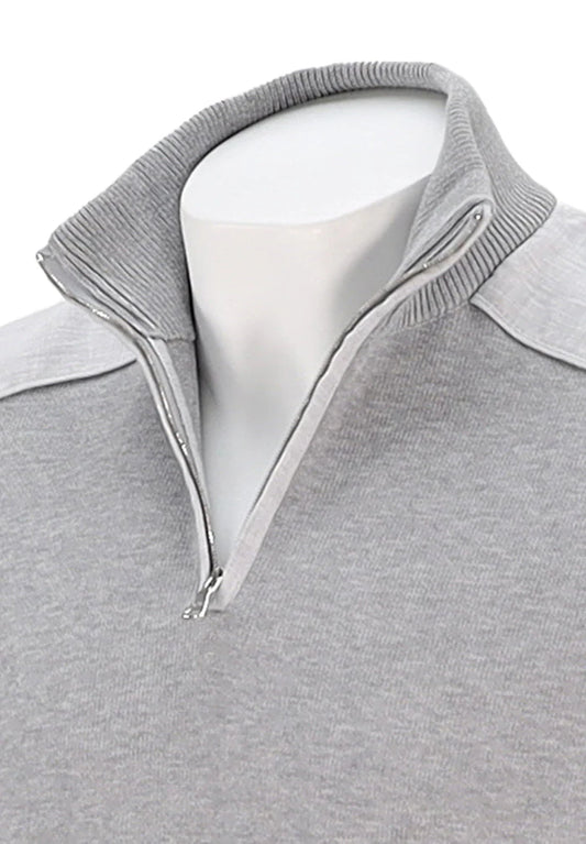 ID25299-Paul and Shark Silver Quarter Zip Knitwear