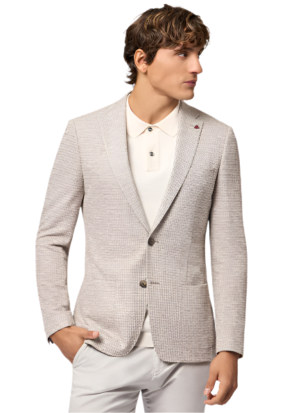 ID25392-Roy Robson Beige Check Blazer