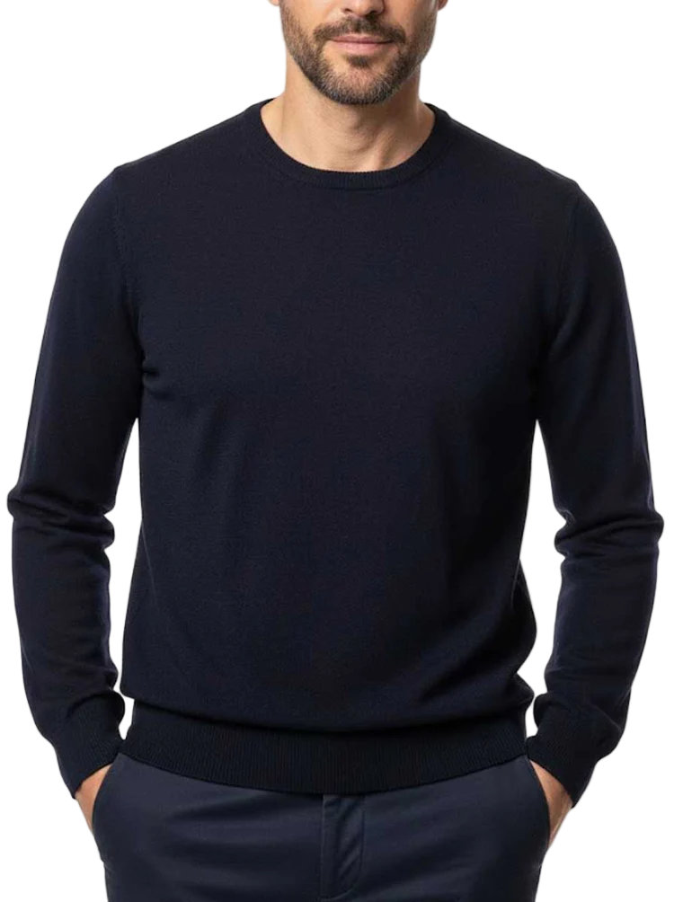 ID25512-Gran Sasso Crew Neck Merino Navy