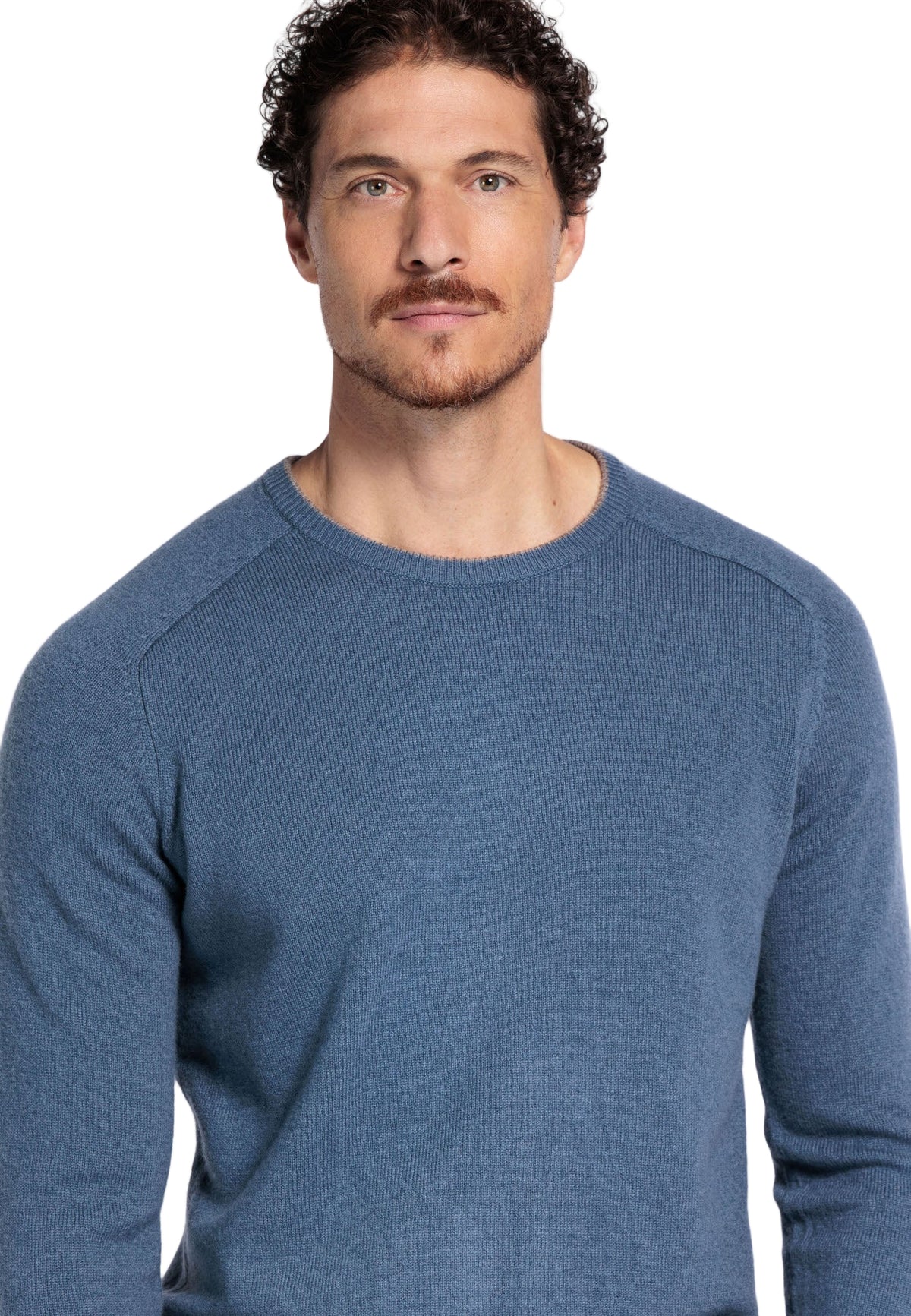 ID25593-Thomas Maine Blue Lambswool Knitwear