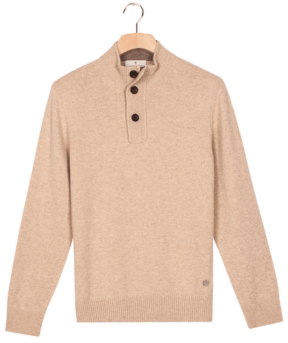 ID25599-Thomas Maine Ecru Three Button Knitwear
