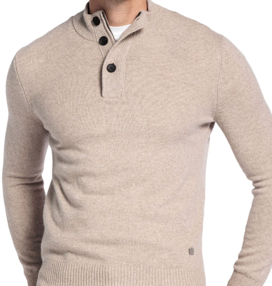 ID25599-Thomas Maine Ecru Three Button Knitwear