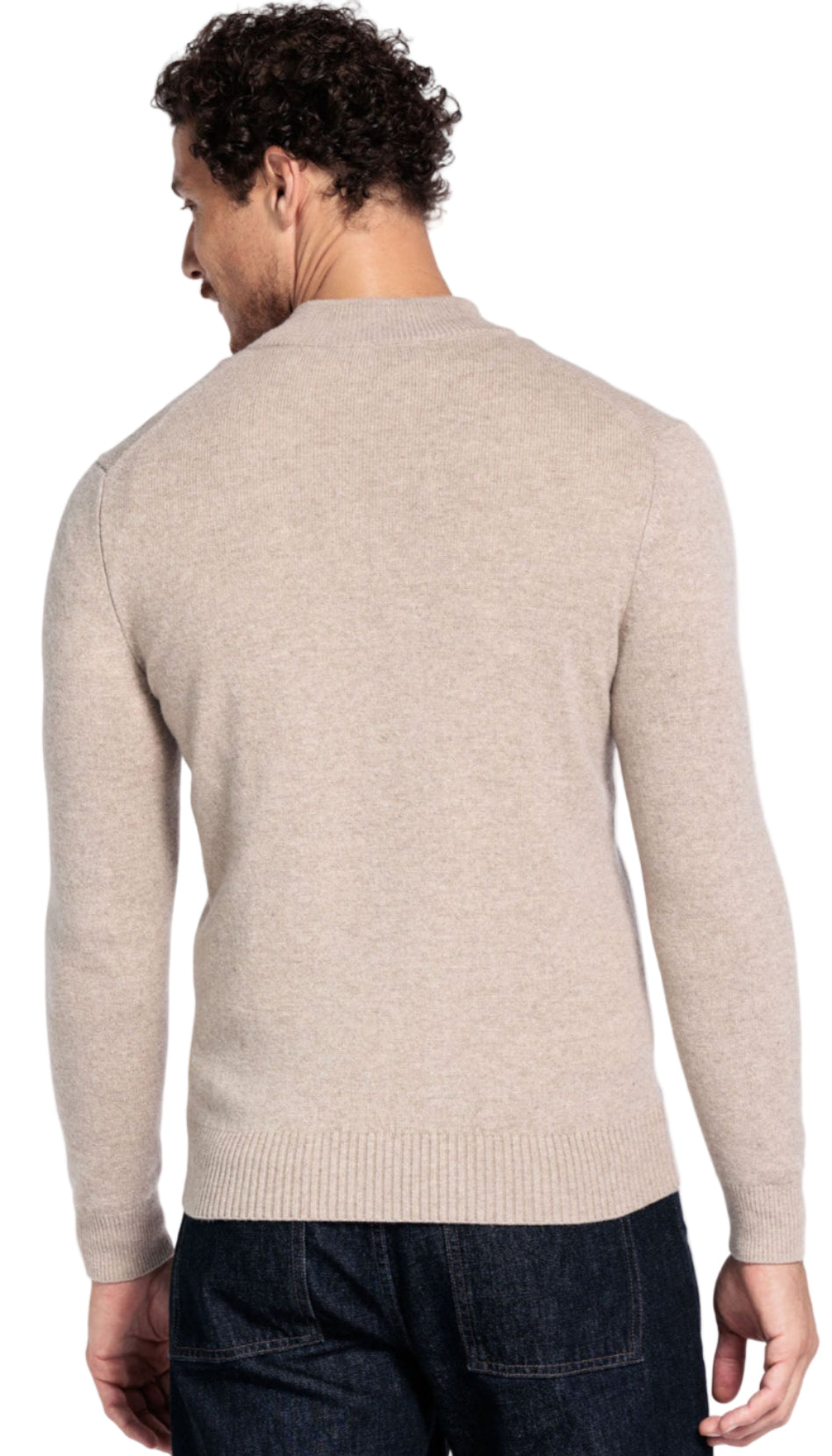 ID25599-Thomas Maine Ecru Three Button Knitwear