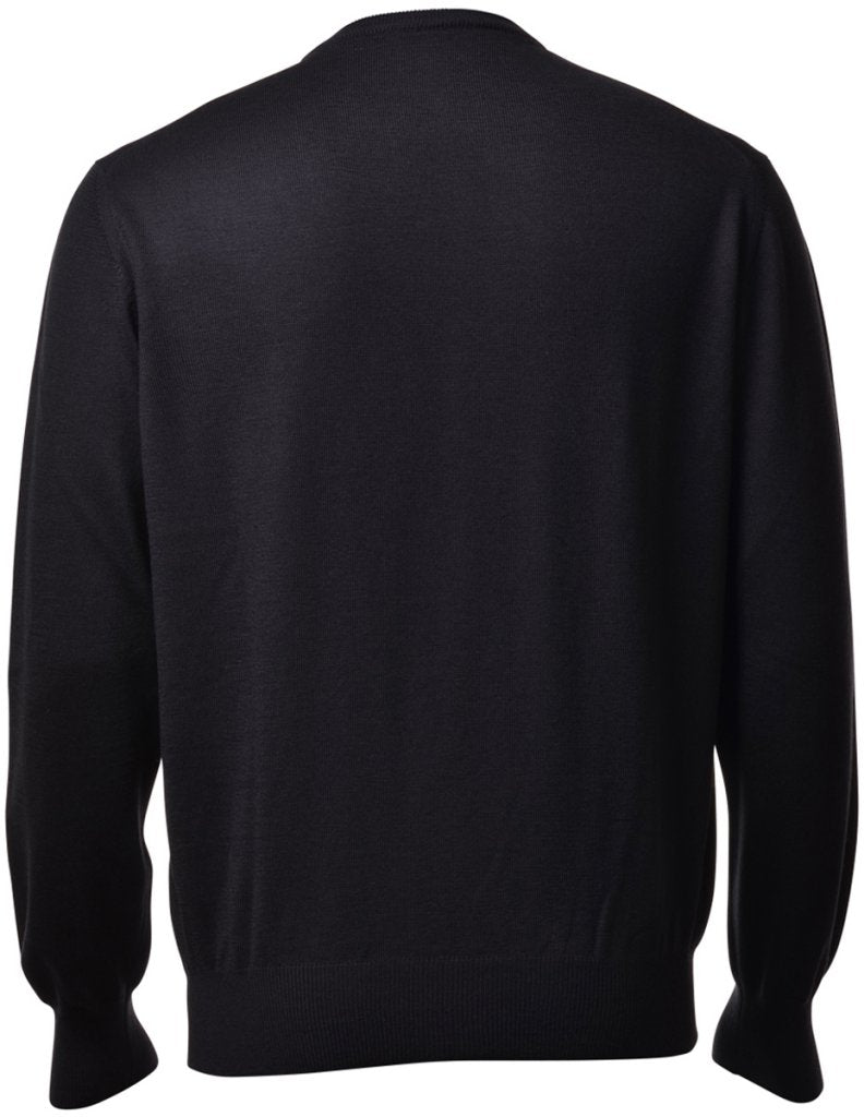 ID80258-Gran Sasso Black Merino Crew Neck
