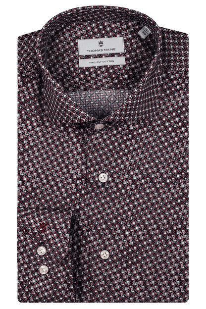 ID60347-Thomas Maine Red Blue Print Shirt