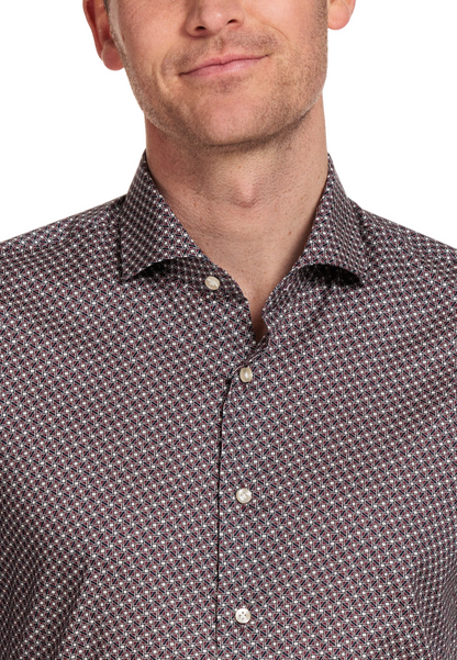ID60347-Thomas Maine Red Blue Print Shirt