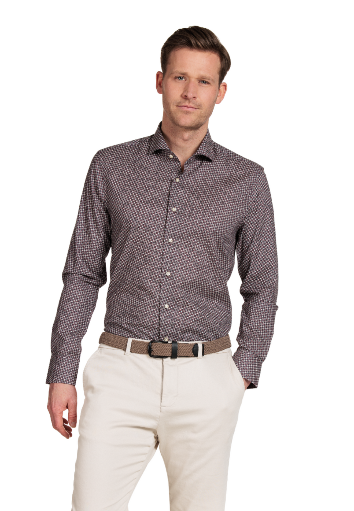 ID60347-Thomas Maine Red Blue Print Shirt