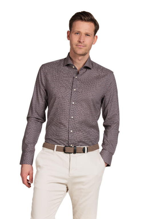 ID60347-Thomas Maine Red Blue Print Shirt