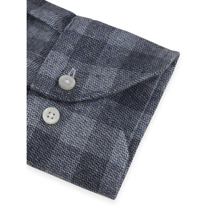 ID80370-Stenstroms Grey Navy Check Shirt