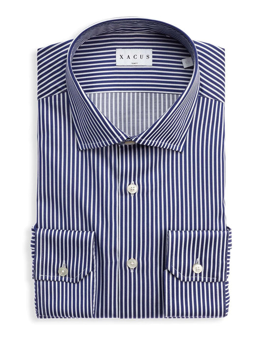 ID80403-Xacus Navy Stripe Button Down Shirt