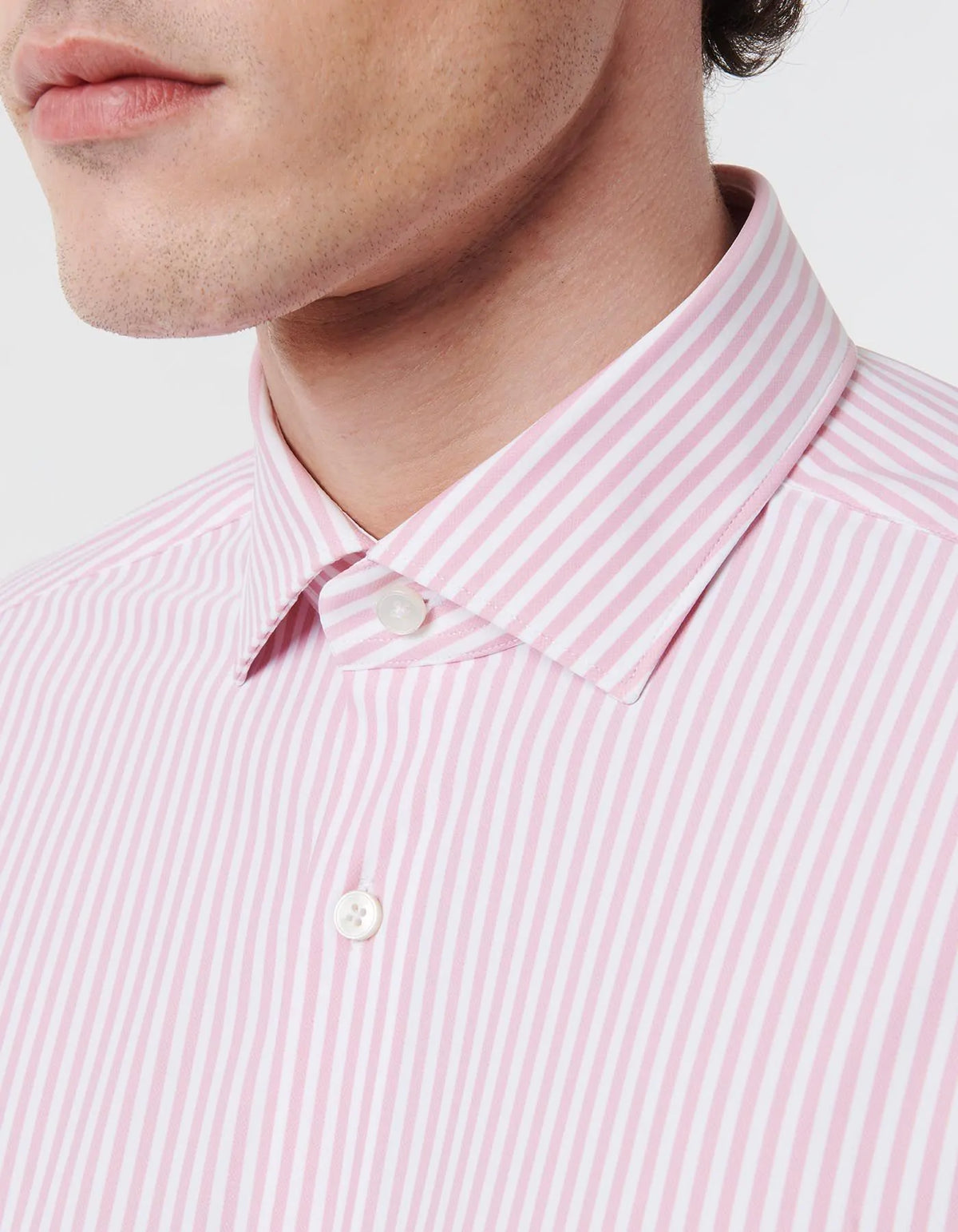 ID24123-Xacus "Active" Pink Stripe Shirt