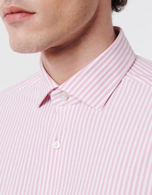 ID24123-Xacus "Active" Pink Stripe Shirt