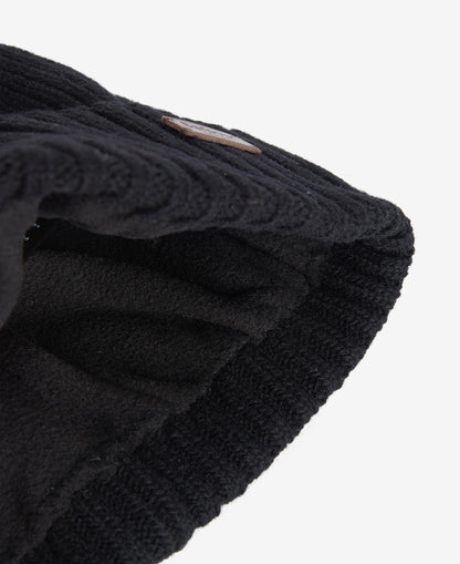 ID25697-Barbour Black Carlton Beanie