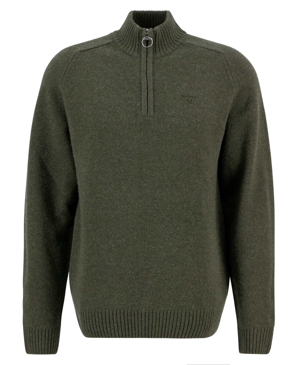 ID25617-Barbour Olive Grangetown Quarter Zip
