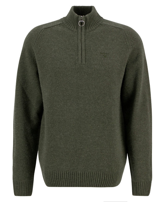 ID25617-Barbour Olive Grangetown Quarter Zip