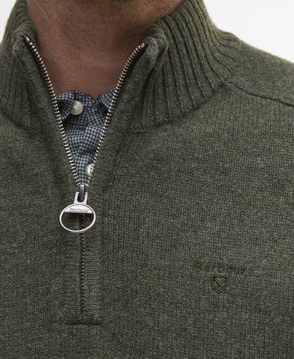 ID25617-Barbour Olive Grangetown Quarter Zip