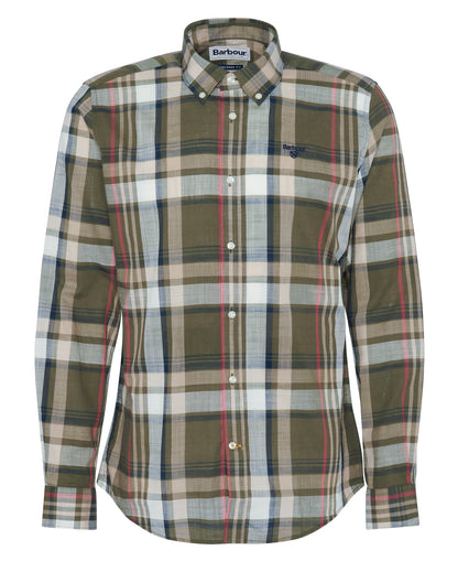 ID25099-Barbour Olive Tan Kidd Shirt